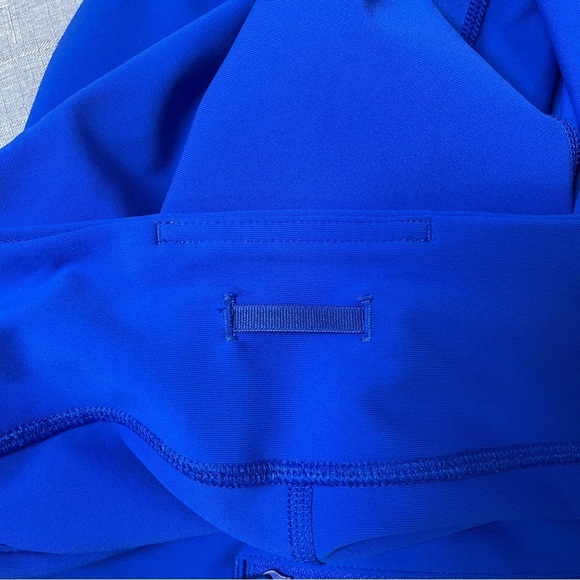 Lululemon Tight Stuff Crop Leggings Reflective with Side Pockets Cerulean Blue - Picture 11 of 12